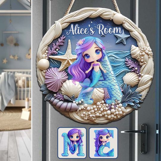 Discover Beautiful Mermaid - Personalized Kid Custom Shaped Wood Sign