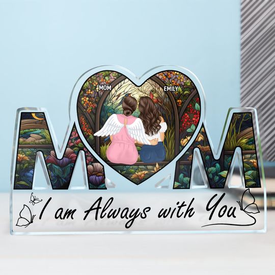 Discover Always With You Mother Daughter - Memorial Gift - Personalized Mom Shaped Acrylic Plaque