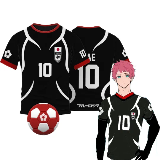 Discover Blue Lock Japan U20 Black Cartoon Anime Cosplay Men 3D T-Shirt