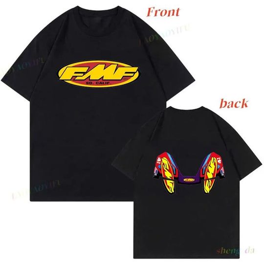 Discover Double Side Picture Printed Vintage FMF Racing Exhaust Ama Motocross T-Shirt