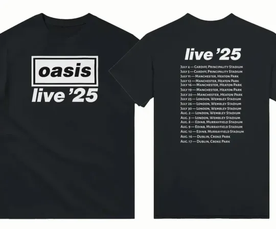 Discover Oasis Live 25 Tour T-Shirt – Unisex Britpop Rock Heavyweight Tee