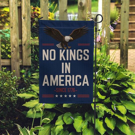 Discover No Kings in America Garden Flag, Patriotic Freedom Banner for 4th of July