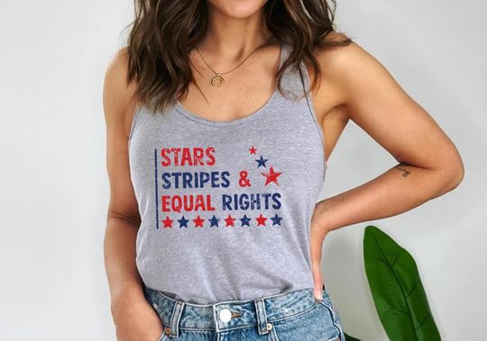Discover Stars Stripes Equal Rights Tank, Patriotic Feminist Tank