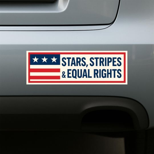 Discover Stars Stripes and Equal Rights Car Magnet