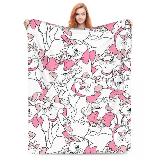 Discover The Aristocatss Marie Cat Kawaii Anime Blankets Travel Office Flannel Throw Blanket For Bedroom Warm Bedspread Birthday Gift