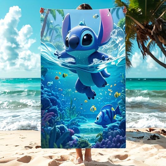 Discover Stitchh Under the Sea: Colorful Beach Towel for Summer Fun! bath towels, beach towels, gifts