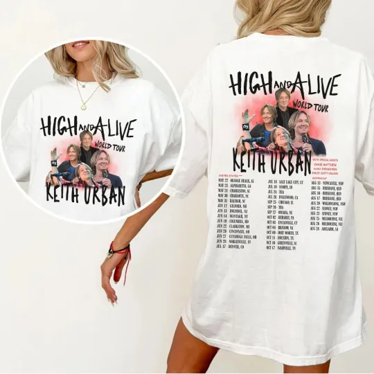 Discover High And Alive Tour 2025 Keith Urban Concert Merch T-Shirt