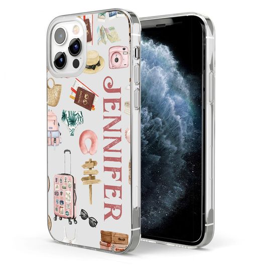 Discover Just A Girl Who Loves Traveling - Personalized Travelling Clear Phone Case