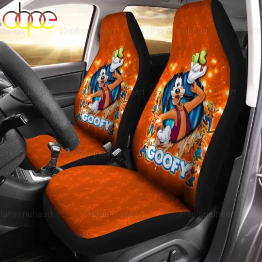 Discover goofyy Cartoon Dog Car Seat Covers Disneyyy Style Print Cute Auto Interior