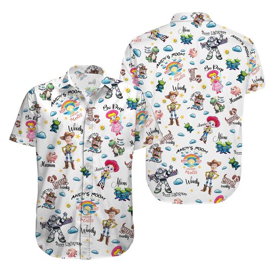 Discover Disneyyy toy stories Button Down Hawaii Shirt