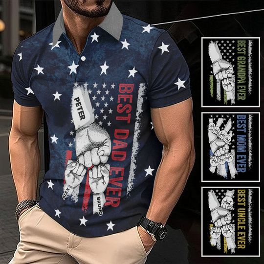 Discover Best Dad Ever - Personalized Father Polo Shirt