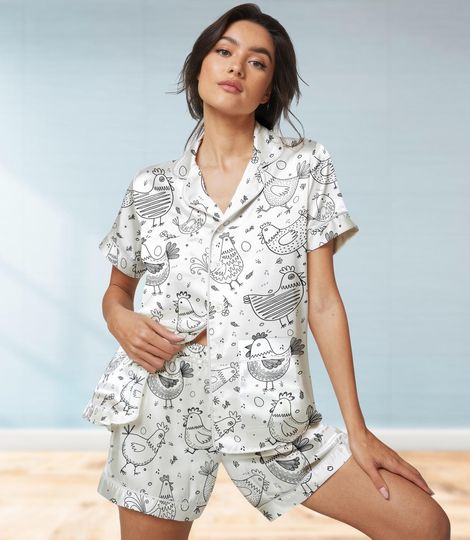 Discover Chicken Short Pajamas sets, Gift For Her