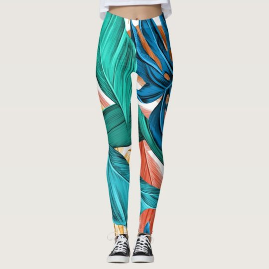 Discover Tropical Leaves summer Leggings