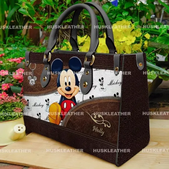 Discover Personalized Mickeyy mouse Leather Handbag