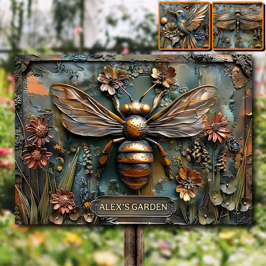 Discover My Little Garden - Personalized Gardening Rectangle Metal Sign