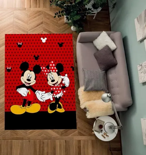 Discover Mickeyy mouse Rug,  Anime Rug for Modern Living Room Decor, Disneyyy Area Rug