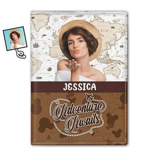 Discover Custom Photo Adventure Awaits - Personalized Passport Cover