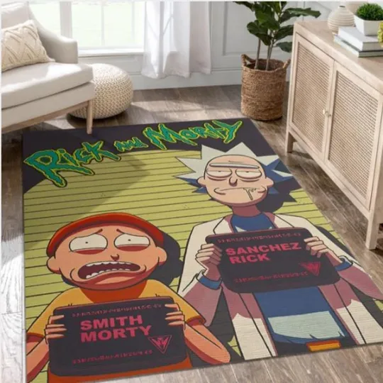 Discover Rick And Rickandmorty Most Wanted Area Rug For Living Room Rug Home Decor