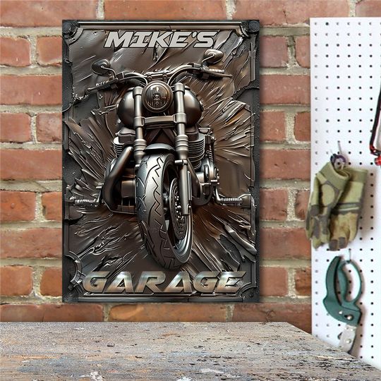 Discover Vintage Motorcycle - Personalized Biker Rectangle Metal Sign