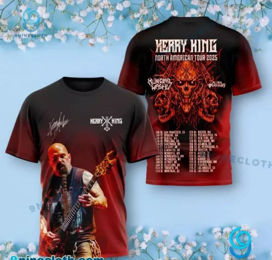 Discover Kerry King North American Tour 2025 3D T-Shirt
