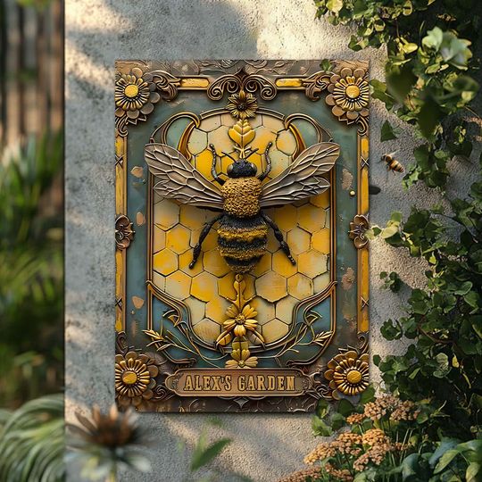 Discover My Happy Place - Personalized Gardening Rectangle Metal Sign