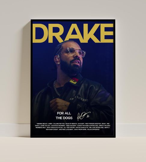 Discover Drake Album Poster, For All The Dogs Poster