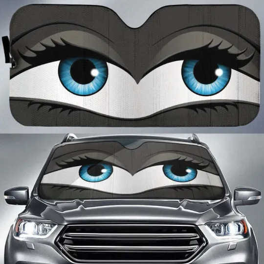 Discover Glam Car Eyes Sun Shade Custom Gray Car Accessories