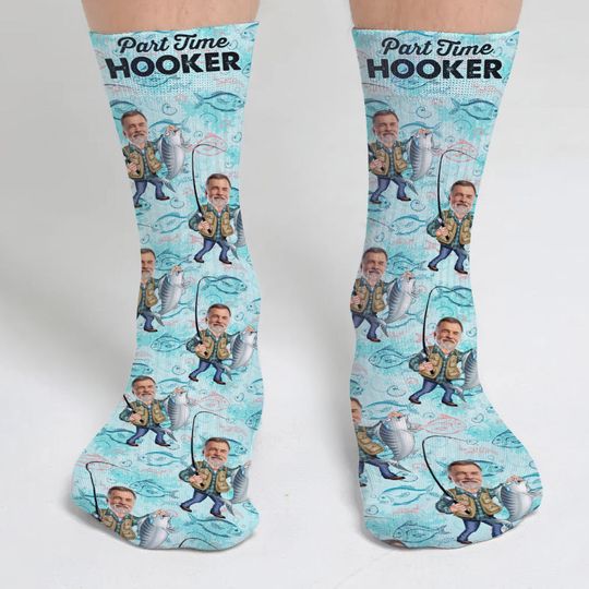 Discover Part Time Hooker - Personalized Fishing Socks