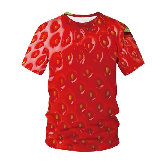 Discover Hip Hop Fruit 3d Printed Summer Men's T-shirt Fun Kiwi Strawberry