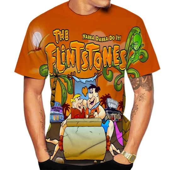 Discover Summer Fashion Funny Cartoon Flintstones 3D Printing