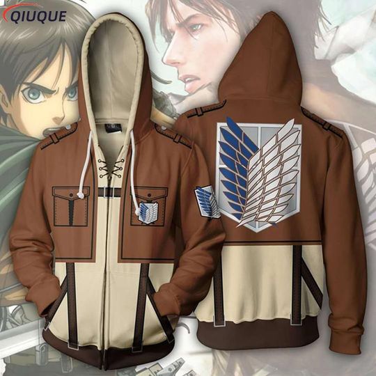 Discover Anime Cosplay Costume Zipper Hoodies Hooded Jackets Tops