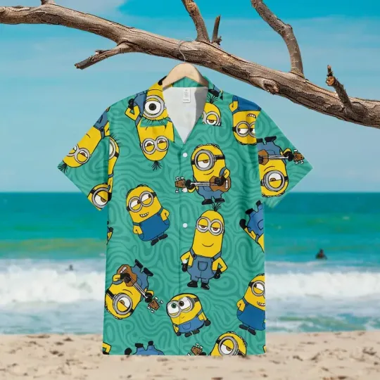 Discover Funny MN Hawaiian Shirt Cartoon Unisex Summer Beach Vacation Aloha Tee
