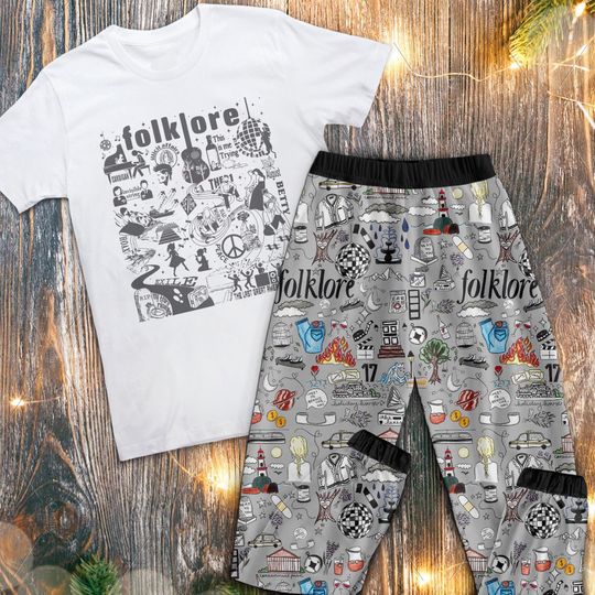 Discover Folklore T-shirt Pajamas Set, Holiday Pajamas Set, Family Pajamas Set