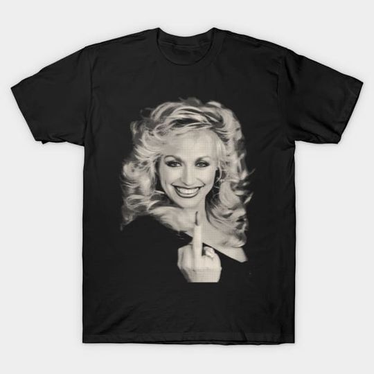 Discover Funny Meme Vintage Dolly Parton Middle Finger T-Shirt