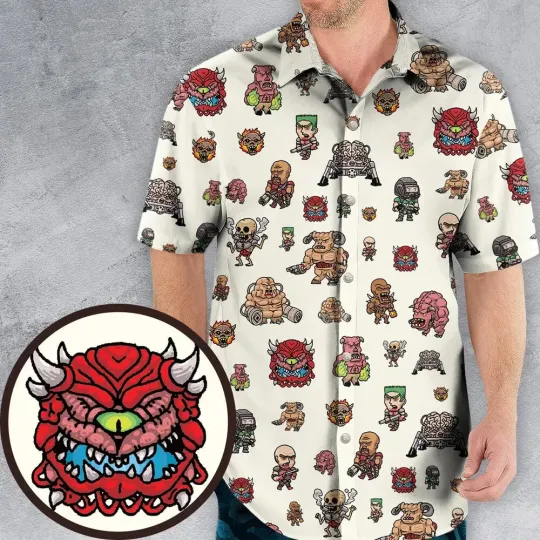 Discover Dooom Chibi Characters Hawaiian ShirtSummer Hawaiian Shirt