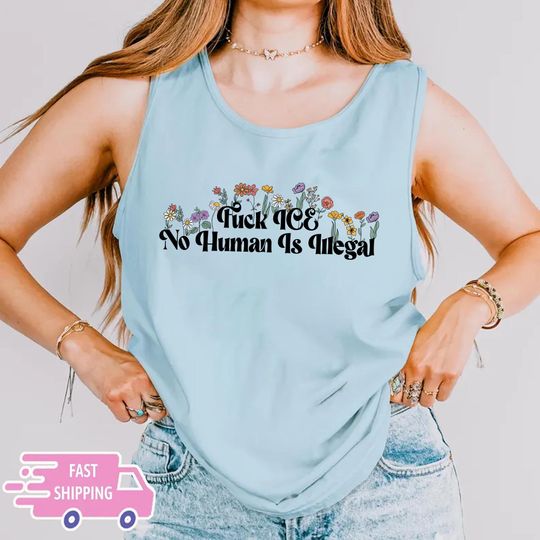 Discover Comfort Colors Stuble Floral Fuck ICE Tank Top, Protest Tank Top