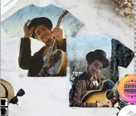 Discover Bob Dylan Nashville Skyline Album Cover 3D T-Shirt