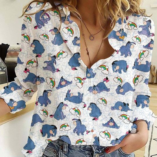 Discover Disneyyy Eeyoree Blouse Shirt, winniee the poohh Button Down Blouse