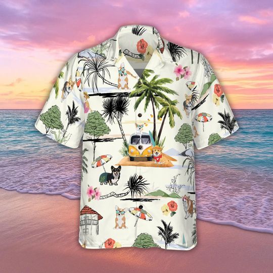 Discover Corgi Hawaiian Shirt, Cute Corgi Dog Beach Shirt