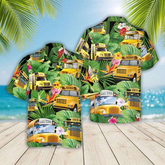 Discover School Buses Hawaiian Shirt, Bus Driver Summer Shirt