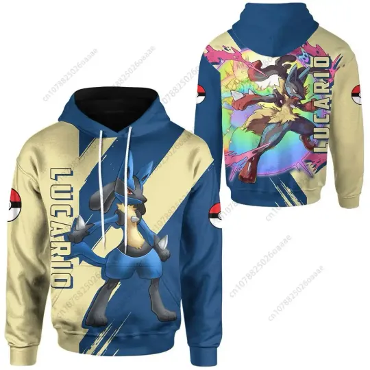 Discover PKM Lucario 3d Print Hoodie