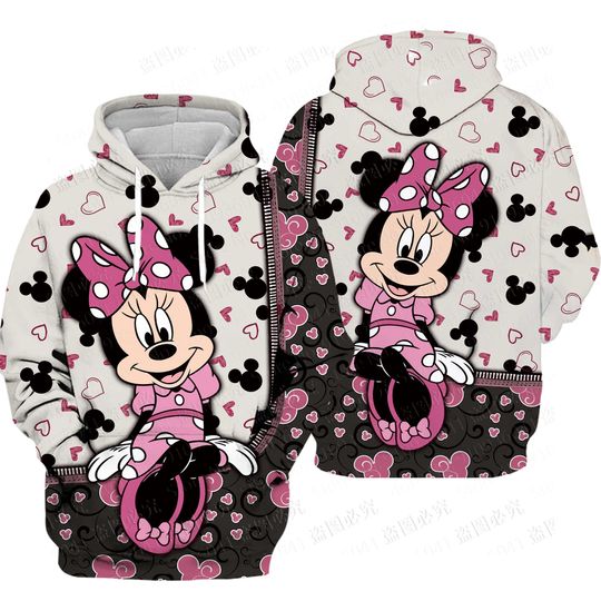 Discover Mickeyy Minniee Mouse 3D Disneyyy Print hoodie