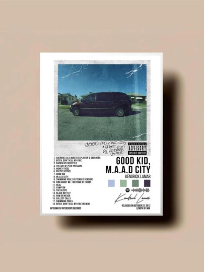 Discover Good Kid M.A.A.D City by Kendrick Lamar Album Cover Poster, Music Lover Gift