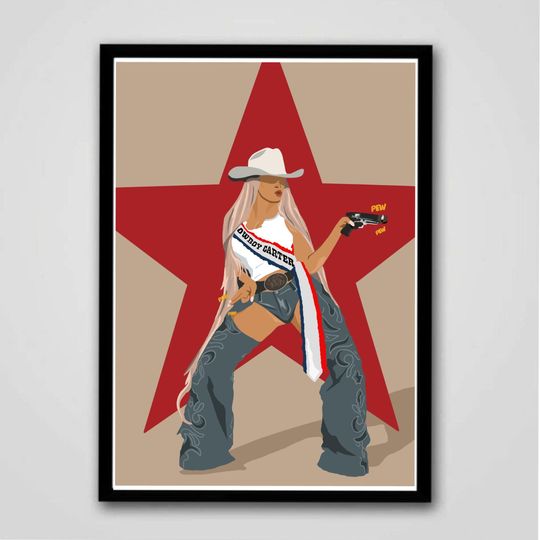 Discover Beyonce Cowboy Carter Illustration Tour Poster