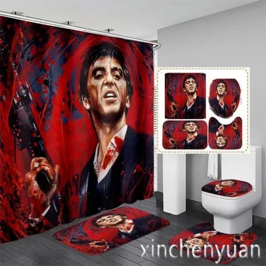 Discover Scarface Movie Shower Curtain Bathroom Decor Set for Film Fans and Collectors