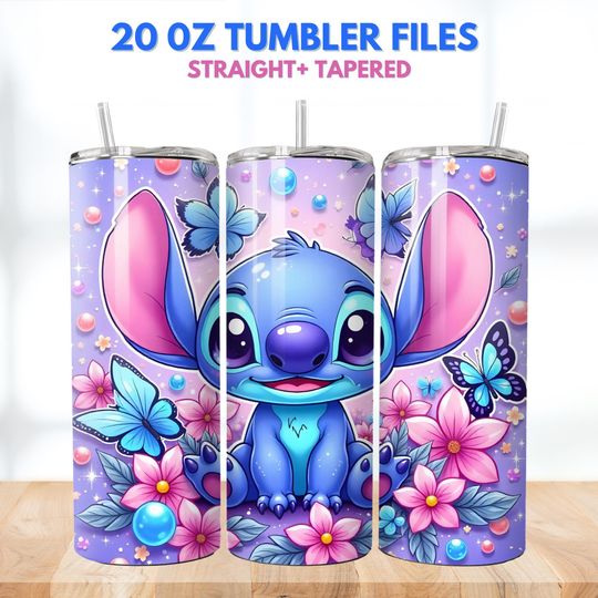 Discover Magic Stitchh Floral Watercolor Tumbler, 20oz Skinny Tumbler, Stitchh Floral Tumbler