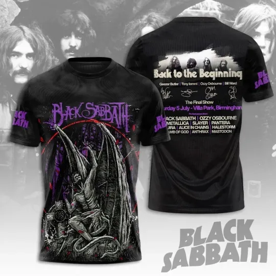 Discover Black Sabbath 3D AOP Back To The Beginning Tour 2025 T Shirt Size S-5XL