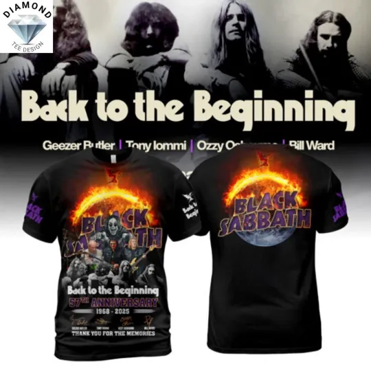 Discover Black Sabbath Back To The Beginning 57th Anniversary 1968-2025 3D T-Shirt