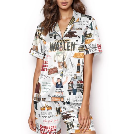 Discover Wallen Western Satin Pajama Set,