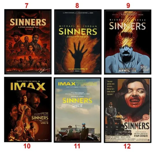 Discover Sinners 2025 Movie Poster –  2025 Film Wall Art Print – Modern Thriller Decor